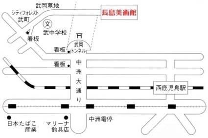 美術館までの地図